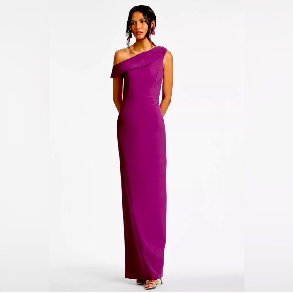 Sachin + Babi NWT Davis Aubergene Purple One-Shoulder Gown